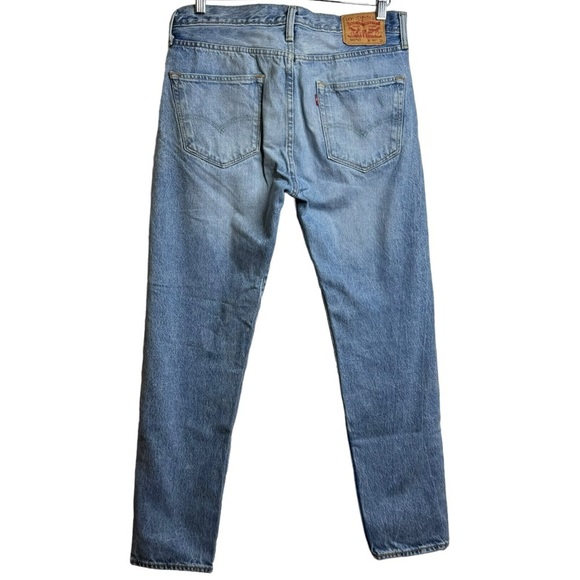 Levi's 501CT Mended High Rise Custom Tapered Blue Button Fly Denim Jeans 32 - Picture 2 of 16